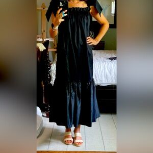 Kasia Tulip Black Midi Dress new w/ tags S, flowy